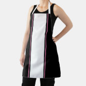 Sportieve Chic Bold Zwart Wit Roze Racing Stripes Schort (Insitu)