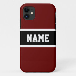 Sportieve Deep Red Black White Athletic Stripes Te Case-Mate iPhone Case