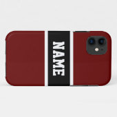 Sportieve Deep Red Black White Athletic Stripes Te Case-Mate iPhone Case (Achterkant (horizontaal))