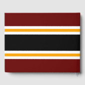 Sportieve Deep Red Black Yellow TEAMWORK Stripes Gastenboek (Achterkant)