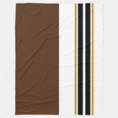 Sportieve donkerbruine witte tweeling zwarte races fleece deken (Voorkant)