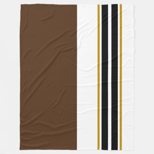 Sportieve donkerbruine witte tweeling zwarte races fleece deken (Voorkant)