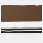 Sportieve donkerbruine witte tweeling zwarte races fleece deken (Voorkant (Horizontaal))