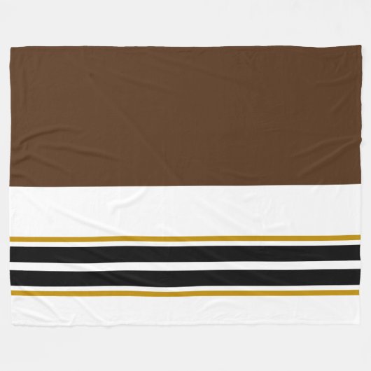 Sportieve donkerbruine witte tweeling zwarte races fleece deken (Voorkant (Horizontaal))