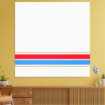 Sportieve felrode blauwe racestrepen op wit