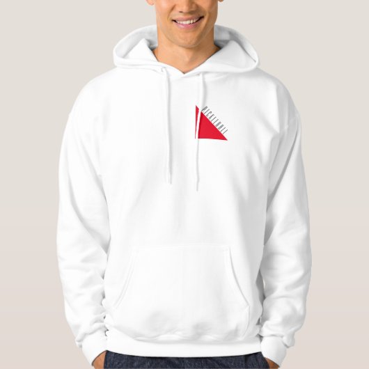 Sportieve felrode pickleball tekst Logo op wit Hoodie (Voorkant)