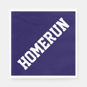 Sportieve Fun Baseball Wit HOMERUN Op Marineblauw Servet
