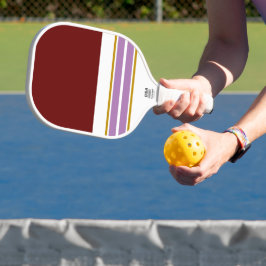 Sportieve Fun Deep Red White Lavender Racing Strip Pickleball Paddle