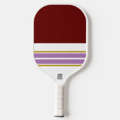Sportieve Fun Deep Red White Lavender Racing Strip Pickleball Paddle (Achterkant)