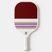 Sportieve Fun Deep Red White Lavender Racing Strip Pickleball Paddle (Voorkant)