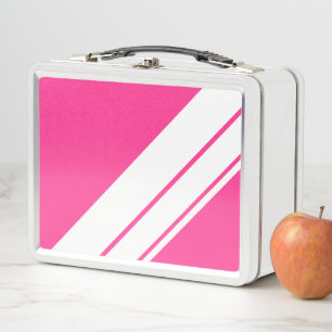 Sportieve Fun Heldere Roze Brede Witte Racing Stre