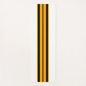 Sportieve geel Sinaasappel zwarte racestrepen op w Yogamat (Voorkant)