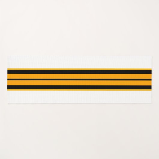 Sportieve geel Sinaasappel zwarte racestrepen op w Yogamat (Voorkant (horizontaal))
