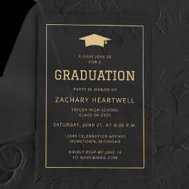 Sportieve gouden afstudeerfeest uitnodiging