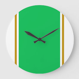 Sportieve  groene witte verticale racestrepen grote klok