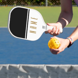 Sportieve Hedendaagse Zwart Wit Kleur Block Tekst Pickleball Paddle