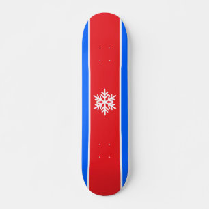Sportieve Helder Rood Wit Blauw Strepen Sneeuwvlok Persoonlijk Skateboard