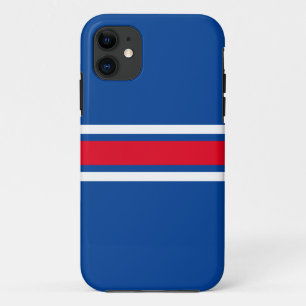 Sportieve Helder Rood Wit Royal Blue Racing Stripe Case-Mate iPhone Case