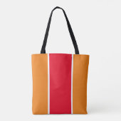 Sportieve Helder Rood Wit Sinaasappel Verticale St Tote Bag (Achterkant)