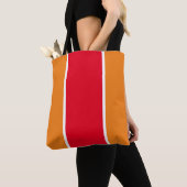 Sportieve Helder Rood Wit Sinaasappel Verticale St Tote Bag (Dichtbij)
