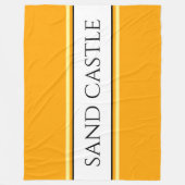 Sportieve Heldere Gouden Gele ZANDKASTEEL Strepen Fleece Deken (Voorkant)