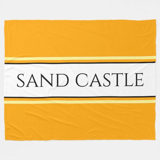 Sportieve Heldere Gouden Gele ZANDKASTEEL Strepen Fleece Deken (Voorkant (Horizontaal))