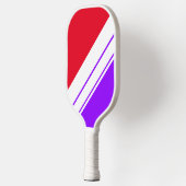Sportieve Heldere Paarse Rode Witte Racing Stripes Pickleball Paddle (Links)