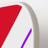 Sportieve Heldere Paarse Rode Witte Racing Stripes Pickleball Paddle (Links Detail)