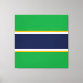 Sportieve Heldergroene Marine Gele Racing Stripes Canvas Afdruk (Voorkant)