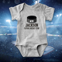 Sportieve Hockey Puck Aangepaste Baby Naam, Nummer