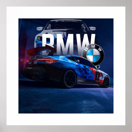 Sportieve illegale straatrace-auto poster (Voorkant)