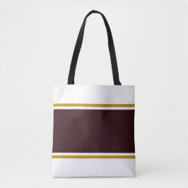 Sportieve jaren '70 Cocoa Brown Racing Stripes op  Tote Bag