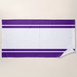 Sportieve jaren 70 Wide White Bold Paarse Racing S Strandlaken