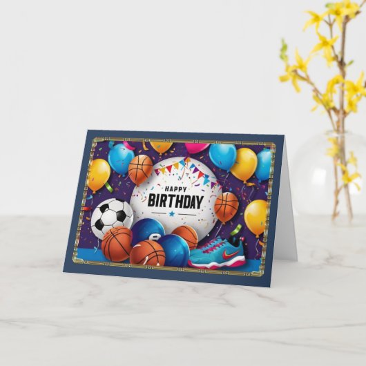 Sportieve Kaart van de verjaardag van de jonge jon (Gele Bloem)