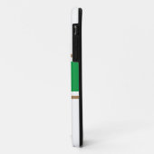 Sportieve Kelly Green Brown Racing Stripes op wit Case-Mate iPhone Case (Achterkant/links)