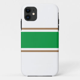 Sportieve Kelly Green Brown Racing Stripes op wit Case-Mate iPhone Case