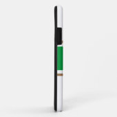 Sportieve Kelly Green Brown Racing Stripes op wit Case-Mate iPhone Case (Achterkant/rechts)