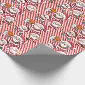 Sportieve kerstman cadeaupapier (Hoek)