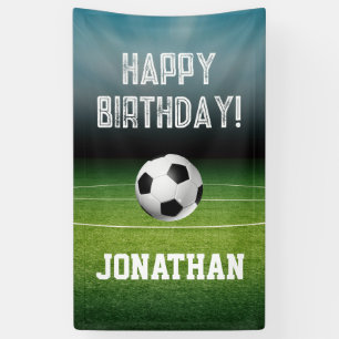 Sportieve Kinderen Voetbal Verjaardagsfeestje Spandoek