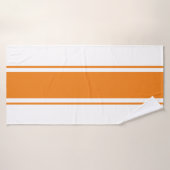 Sportieve Kleurrijke Helder Oranje Wit Racing Stri Badhanddoek (Badhanddoek)