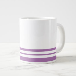 Sportieve Lavendel Witte Vette Bodem Racing Stripe Grote Koffiekop