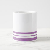 Sportieve Lavendel Witte Vette Bodem Racing Stripe Grote Koffiekop (Voorkant)