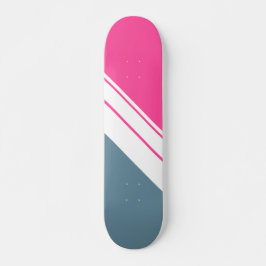 Sportieve leisteen vet roze witte schuine racestre persoonlijk skateboard