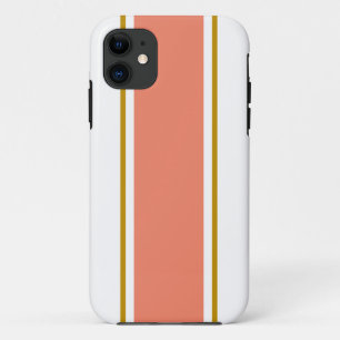 Sportieve licht Oranje bruin witte racestrepen Case-Mate iPhone Case