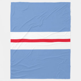 Sportieve Lichtblauwe Slim Rood Wit Racing Stripes Fleece Deken