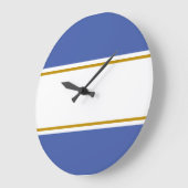 Sportieve Marine Blauw Wit Horizontale Racing Stri Grote Klok (Hoek)
