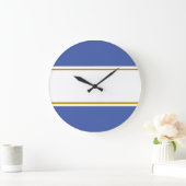 Sportieve Marine Blauw Wit Horizontale Racing Stri Grote Klok (Huis)