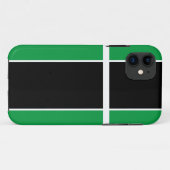 Sportieve Moderne Zwarte Groene Witte Racing Strep Case-Mate iPhone Case (Achterkant (horizontaal))