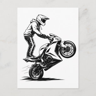 Sportieve motor stunt  feestdagenkaart