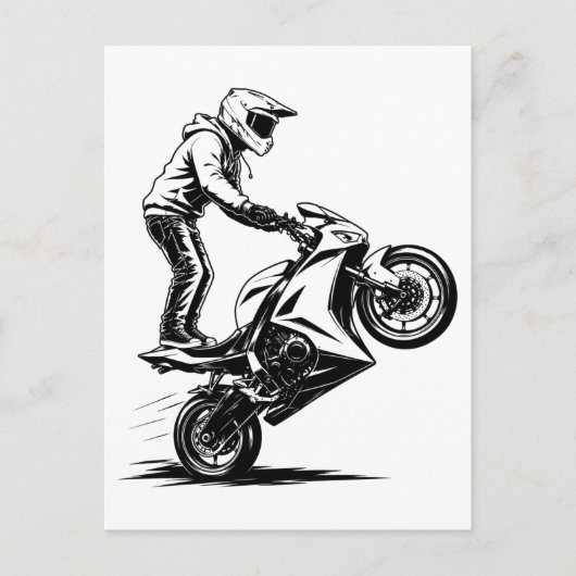 Sportieve motor stunt feestdagenkaart (Voorkant)